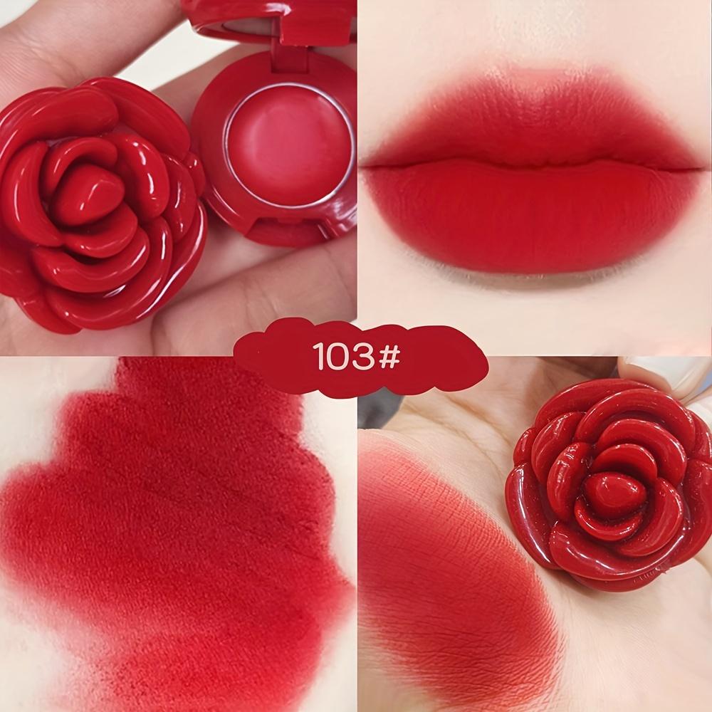 Creative Rose-Shaped Matte Lipstick, Velvet Mousse Lip Clay Long-Lasting Lightweight Matte Makeup Effect for All Skin Types