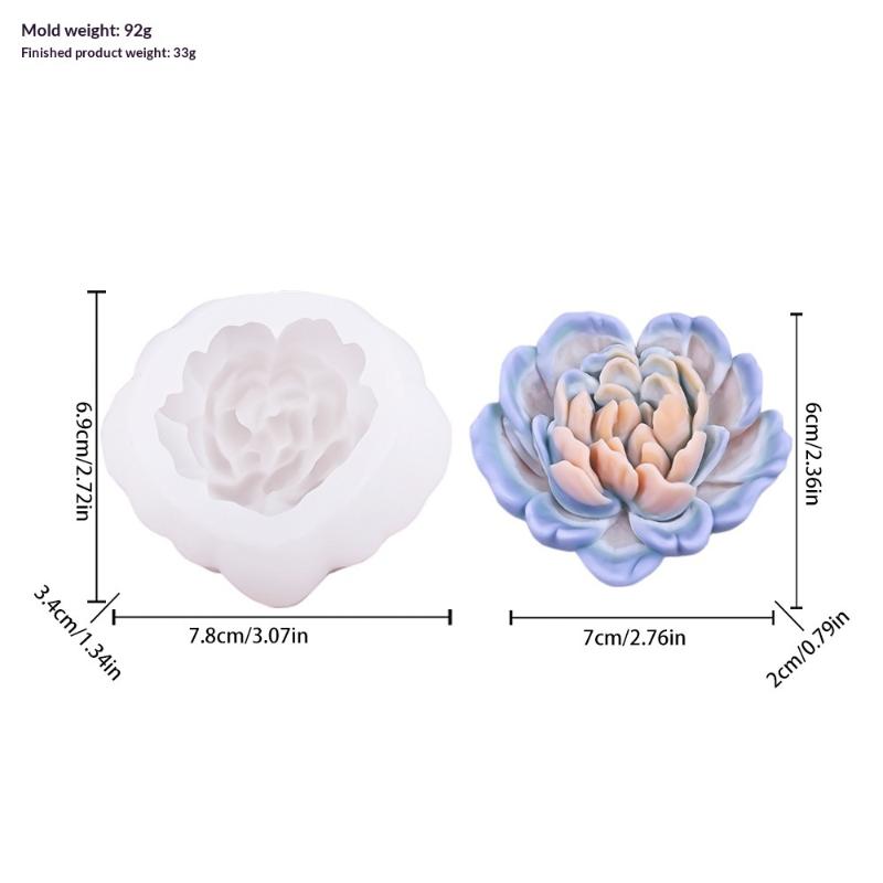 1Pcs Reusable Delicate Petal Design Home Decor Heart Flower Silicone Mold 3D Flowers For Candles Clay Gypsum And Soap Making