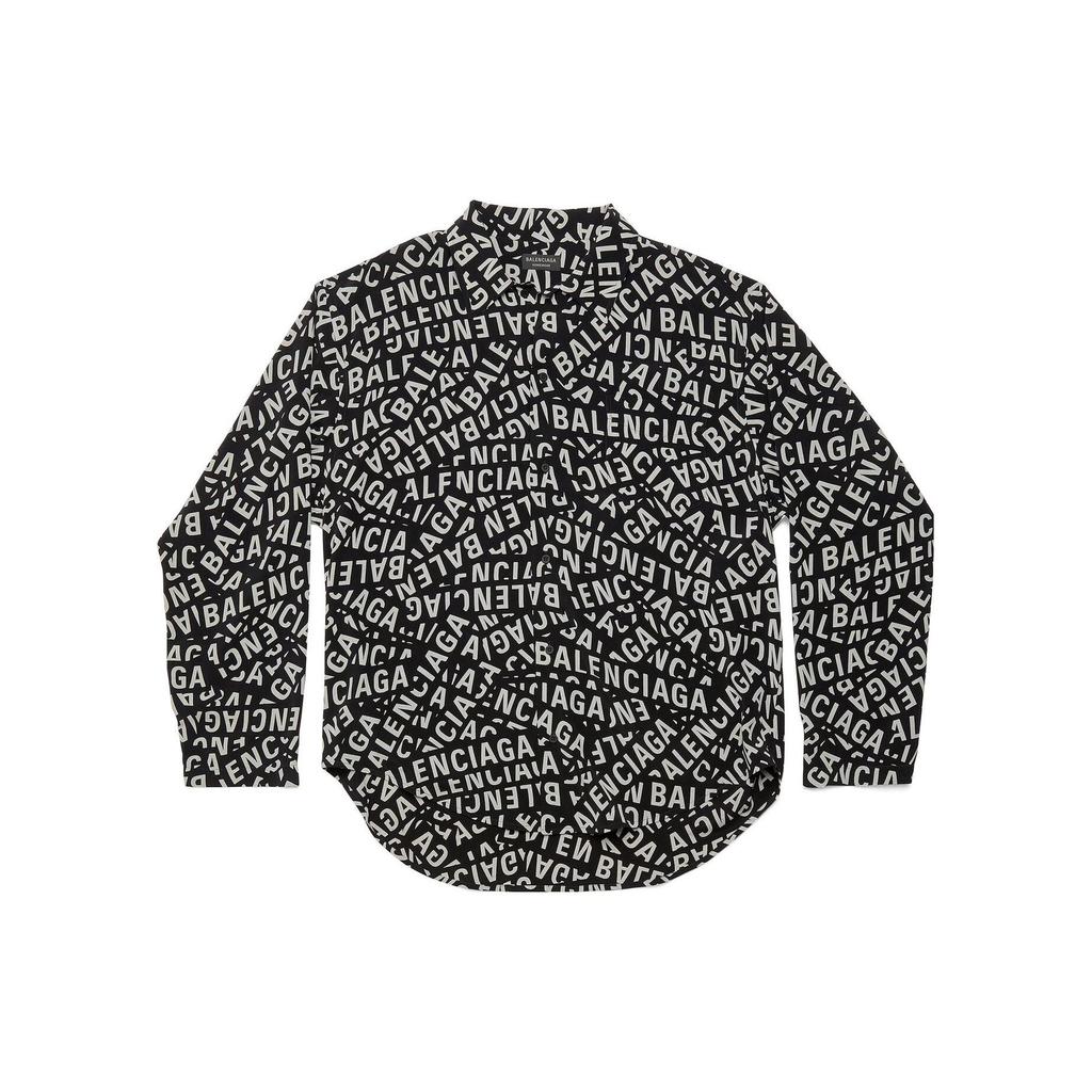 Balenciaga All Over Logo Printed Buttoned Shirt 681812TML211269