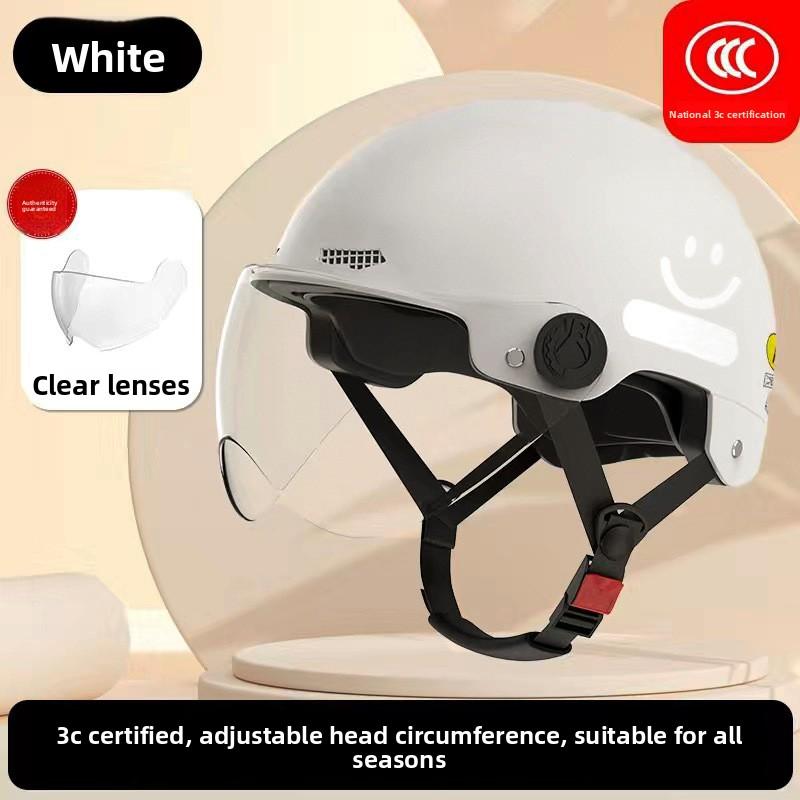 Electric Battery Car Helmet Women's Summer Sun Protection Breathable Hard Hat Motorcycle Riding Helmet Four Seasons Half Helmet