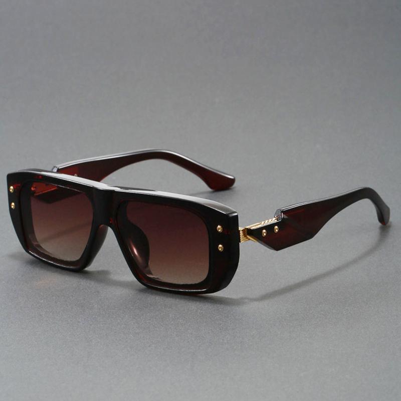 New Fashion Vintage Brand Luxury Designer Sunglasses Men Women 2026 Rectangle Steampunk Shades Glasses Oversized Cool Sunglasses