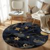 Modern Round Moon Multicolor Rug Pad, Non-Slip Floor Mat for Family Room