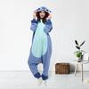 Women Cartoon Character Pajamas Thick Polar Fleece Button Closure Deep Crotch Long Sleeves Hooded with Ear Decor Winter Sleepwear Party Cosplay