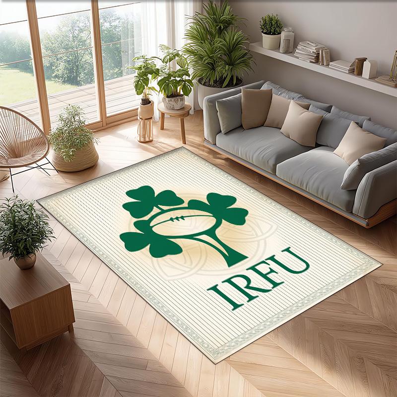 Ireland Rugby Crystal Velvet Carpet Soft Anti?Slip Floor Mat Comfortable Home Living Room Bedroom Decor Rug