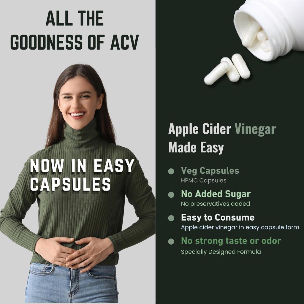 Apple Cider Vinegar (ACV) Capsules | 1000 Mg | Dietary Supplement