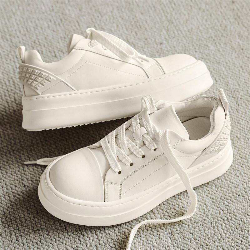 Niche Retro Classic Board Shoes College Style Men'S Thick-Soled Big Head Inner Height Increase Casual Trendy Shell Head Bread Shoes