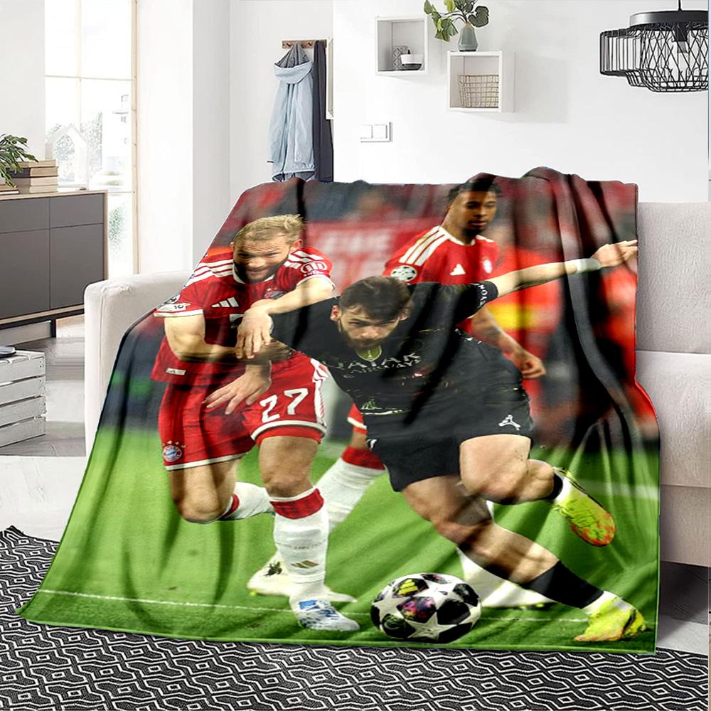 FC Bayern München Fußballspiel Flanelldecke, Fußballspieler Wettbewerb Druck Überwurfdecke, Weiche Warme Sofa Bettdecke, Fan Heim Geschenk