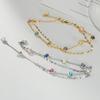 Fine Jewelry 925 Silver Luxury Double Chain Bracelet for Women 18K Gold Plated Sterling Silver Color Zircon Bracelet