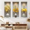 Creative 3D Vase Flower Wall Sticker for Study Room Living Room Bedroom Wall Decor