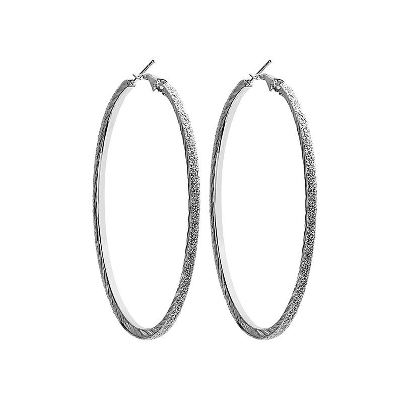 Personality Exaggerated Matte Large Circle Earrings Fashion Creative Trend Round Earrings Ear Buckles