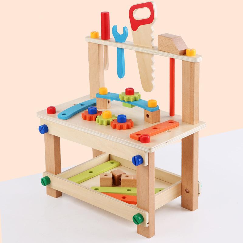 

Wooden children s color disassembly and assembly tool table Interactive Cultivation of playing house Simulation intelligence DIY toys Early education