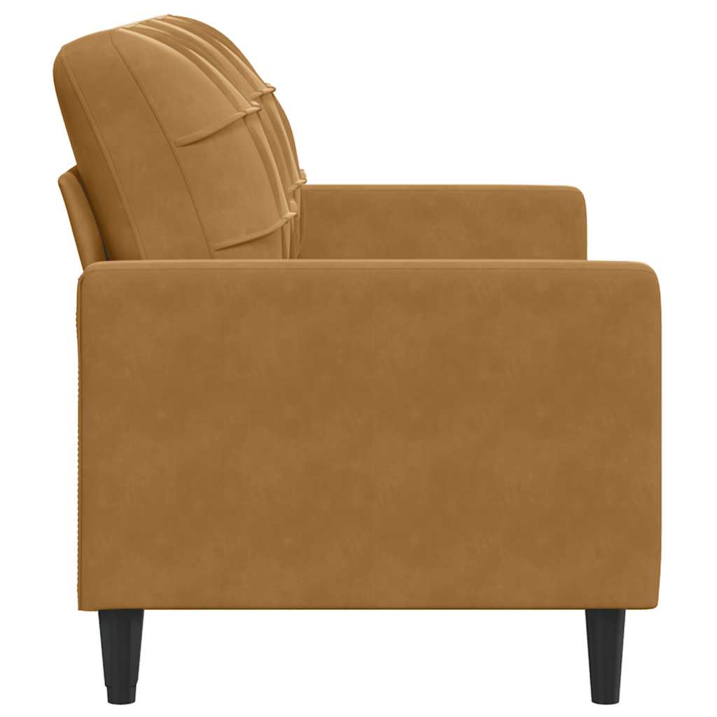 2 Seater Sofa Brown 140 cm Velvet