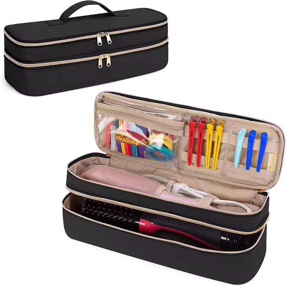 Double-Layer Hair Styling Tools Organizer Expandable Curling Iron Storage Bag  Home Storage