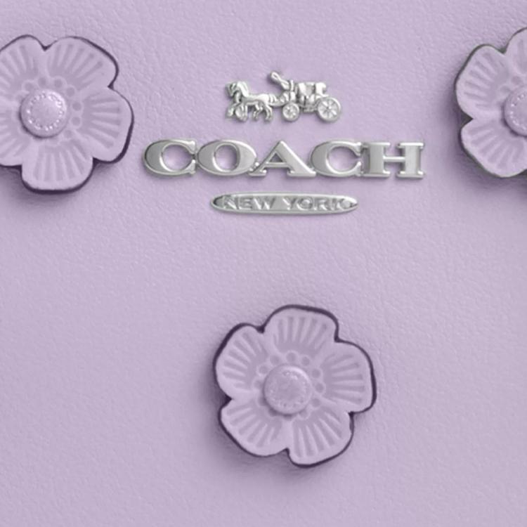 COACH SATCHEL Smooth Leather One Shoulder Handbag Small Women's Purple CAJ99-SVLL