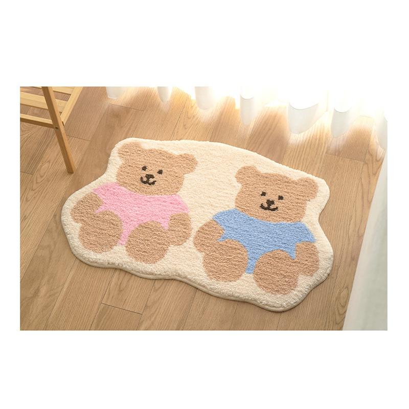 

VIKAMA Мультяшный Милый Медведь Напольные Коврики Водонепроницаемые Защищающие от Загрязнений Антистатические Диван Гостиная Спальня Домашнее Украшение Ковер 40X60CM(1.3X2FT