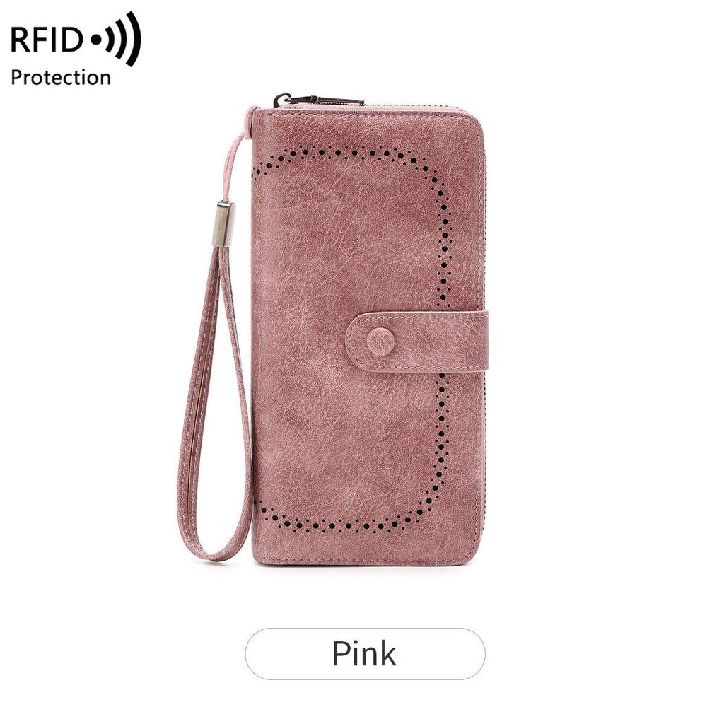 Retro-RFID-Akkordeon-Geldbörse für Damen mit Diebstahlschutz – großes Fassungsvermögen, grenzüberschreitender Stil