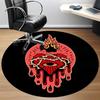 1pc Heart Flame Office Round Area Rug,  Mat Suitable For Office, Under Office Chairs Bedroom Living Room Home Decor, Room Deco