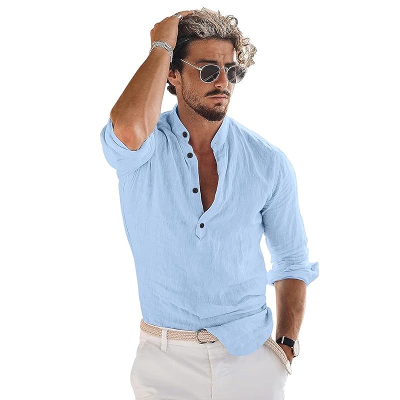 Bellstone Men s Solid Regular Fit Shirt (KURTA1600_Sky Blue_M M синий