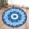 Blue Evil Eye Carpet Mat Rug Mandala Pattern Symmetric Decorative Minimalist Modern Living Room Home Decor Soft Floor Mat