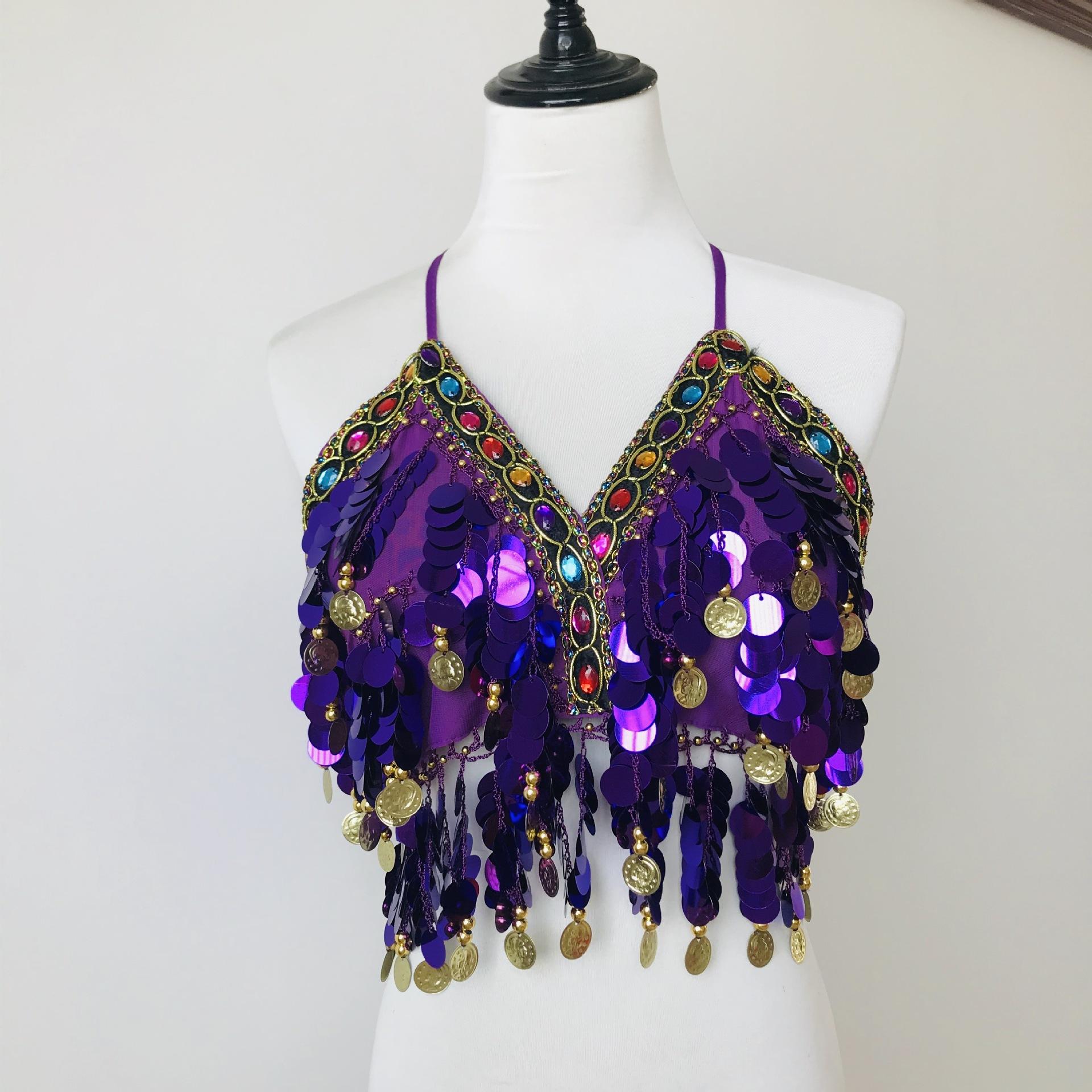 Женский укороченный топ для танца живота с кисточками — фото 9