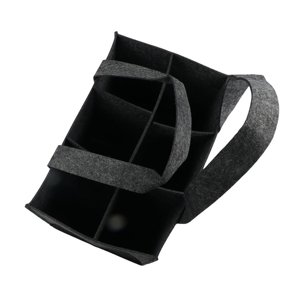 6 Bottles Felt Wine Bottle Holder Bag Grey Wine Bottle Carrier Reusable Wine Bottle Cube Box  Home