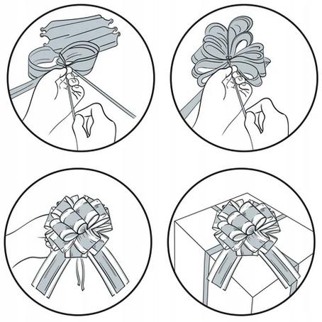 Kokarda Ściągana Do Prezentów Dekoracja Ozdoba Złota Urodziny Ślub 30Cm