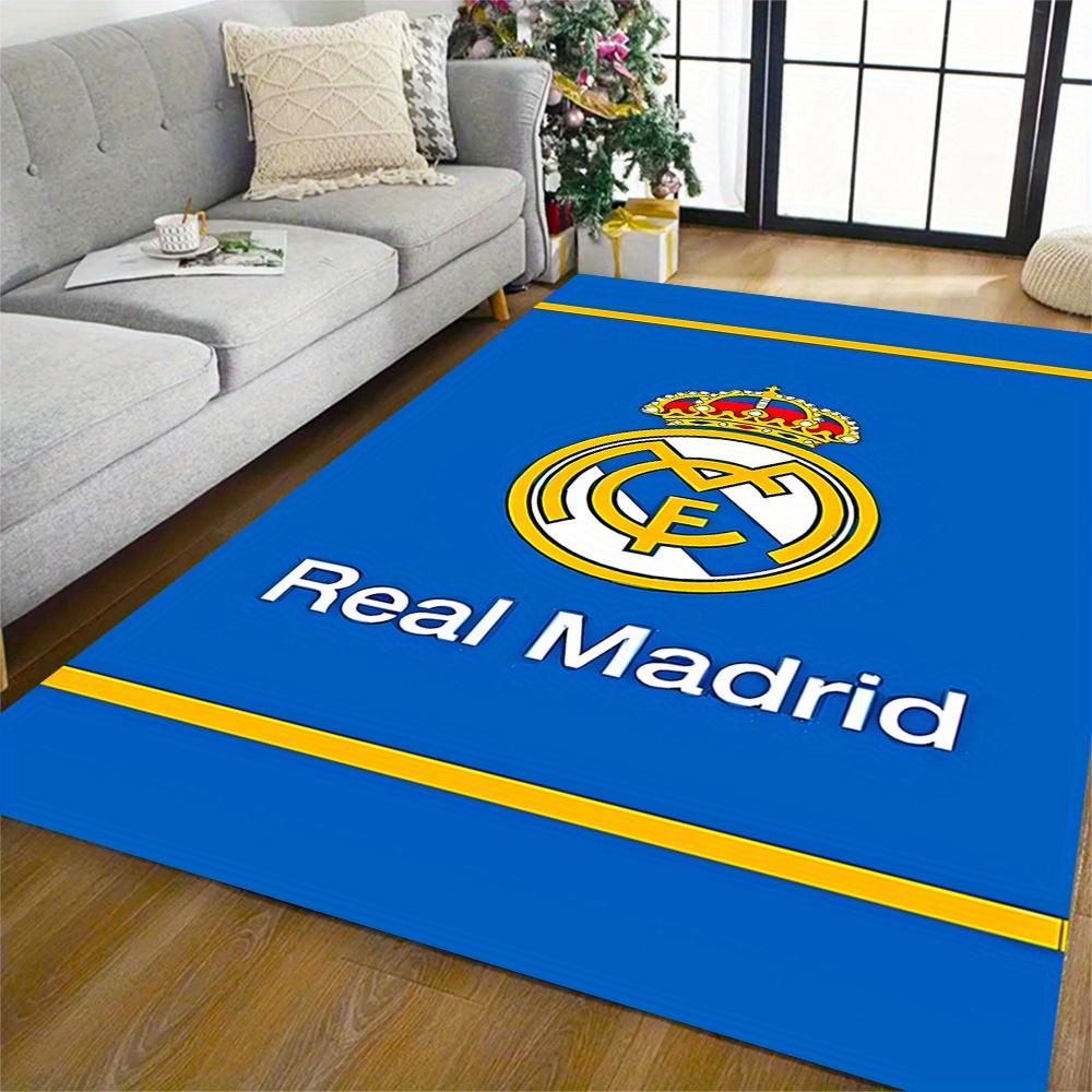 Real Madrid 3D Printed Decorative Home Floor Mat Soft Cartoon Fun Design Nonslip And Water Absorbent Perfect For Living Room Corridor Bedside Kitchen