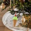 Cute Ice Cream Cone Christmas Hanging Ornaments Miniature Figurine Xmas Tree Pendant for Girls Women Home Party Xmas Tree Decor