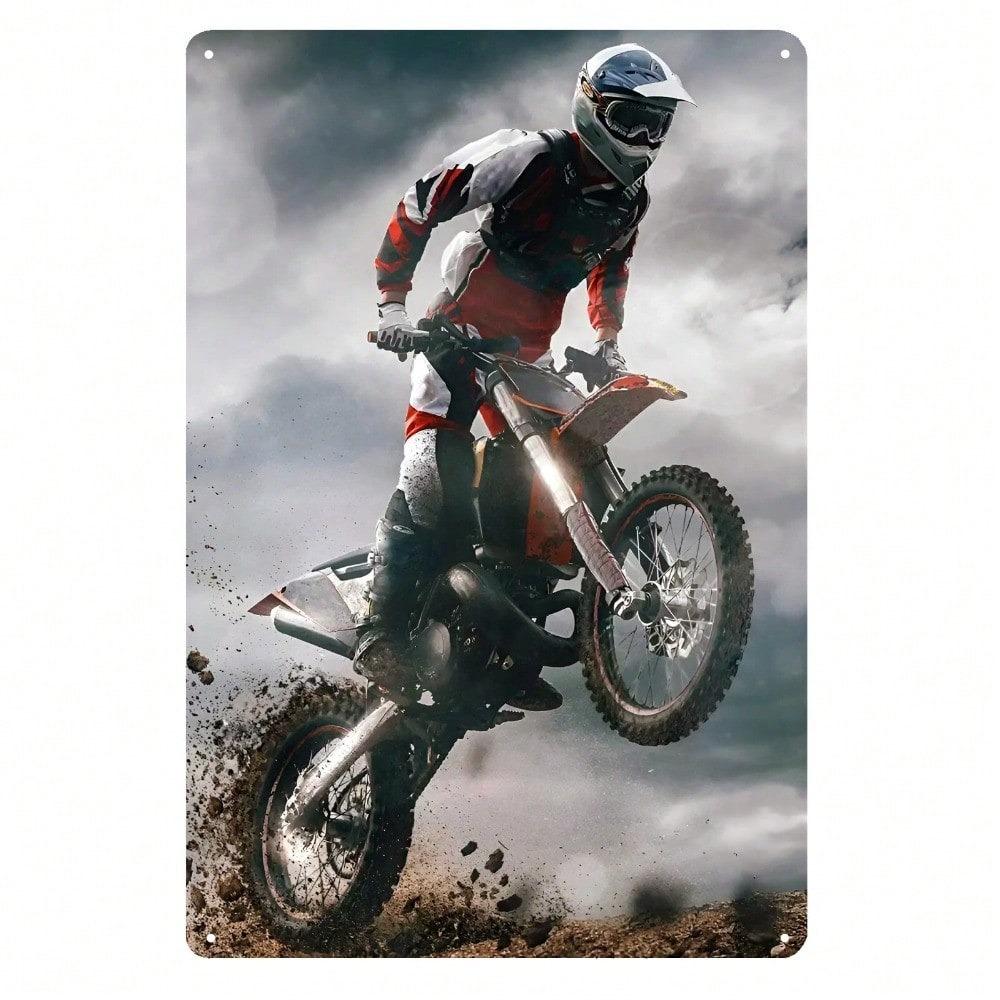 Enduro Motorcycle Metal Tin Sign Vintage Adventure Bike Wall Art Collectible Poster