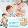Baby Cartoon Label Comfort Towel, Soft Hanging Ring With Rattle Teether