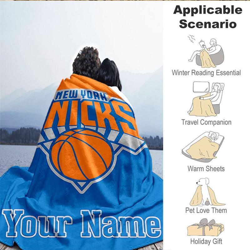 1PC Custom Name Blanket New York Football Flannel Blankets Patterns Throw Blanket All-Season Soft Gift for Couch, Bed, Camping, Birthday Gifts