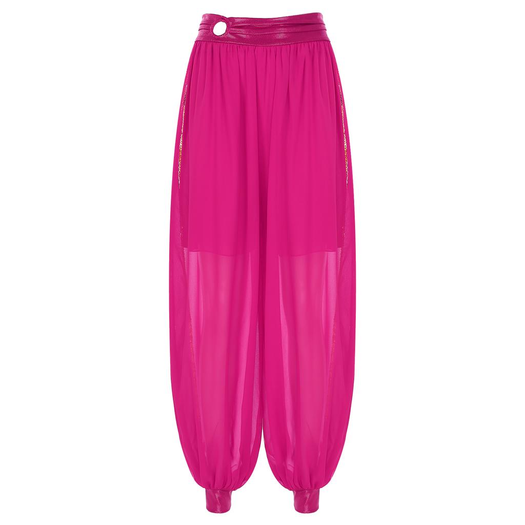 Dámské bloomery na břišní tanec Halloweenská tématická párty Karnevalový kostým Nařasený pas Rozparky na stranách