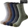 5 Pairs Merino Wool Socks For Man Women , Super Thick Hiking Sock Men'S Thermal Socks For Cold Weather Men Woman Snow Socks