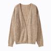 Unlock laziness! Baby camel fleece blended wool knitted cardigan women's early autumn new loose and thin coat sweater winter