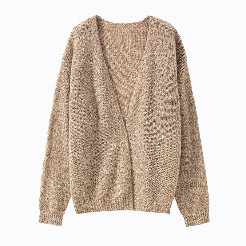 

Разблокируй лень! Женский вязаный кардиган из смесовой шерсти цвета верблюжьей шерсти, новинка начала осени, свободный и тонкий пальто-свитер на зиму One Size