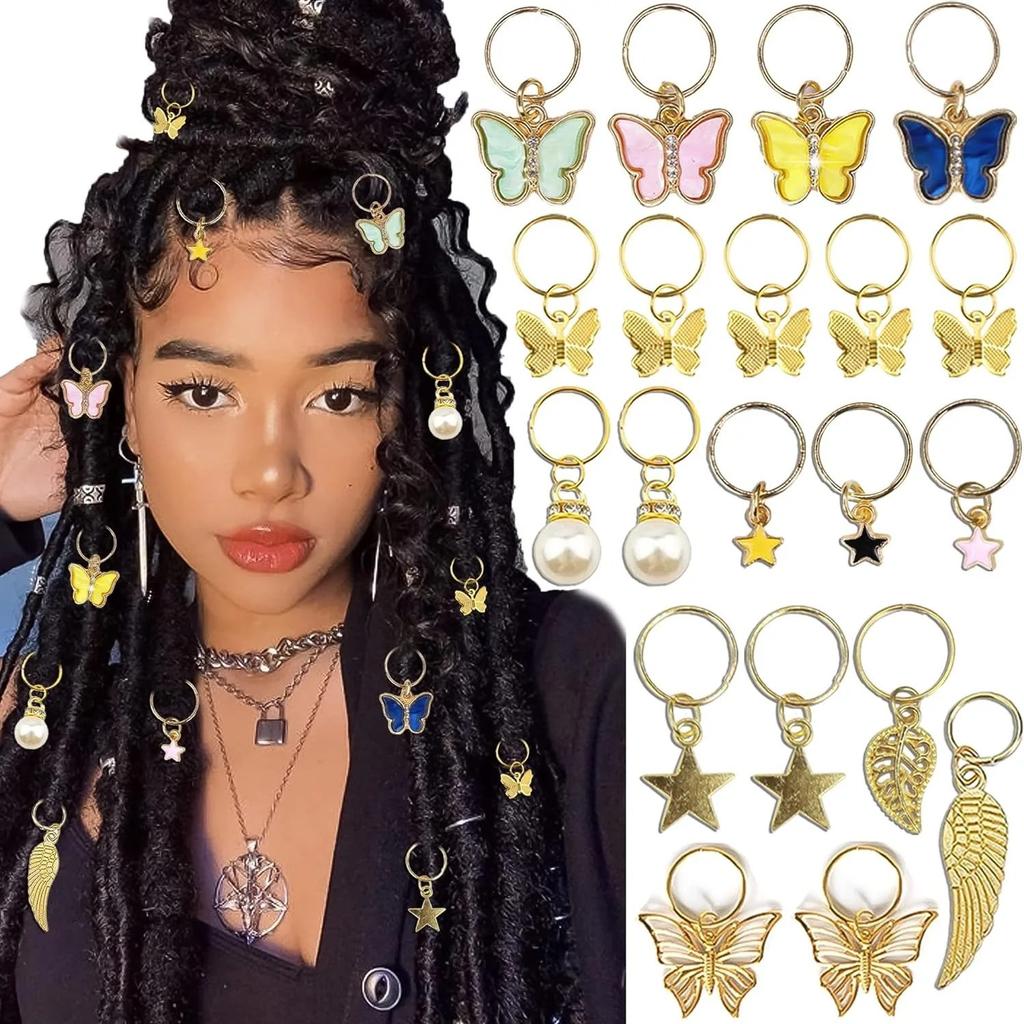 20pcs, Colorful butterfly set, electroplated gold hair accessories and headwear, DIY pendant combination, alloy pendant