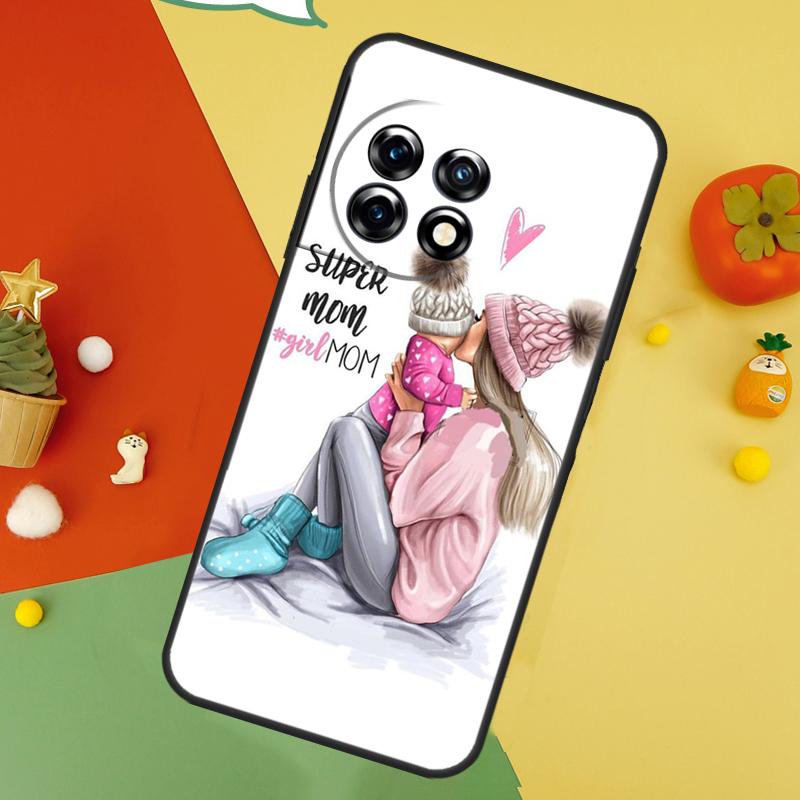 Baby Mama Tochter Mädchen Sohn Papa Rückseite für OnePlus 13 15 13R 13T 12 12R 11 10 10T 8T Nord 5 CE 4 2 3 Lite N20 N30 Hülle