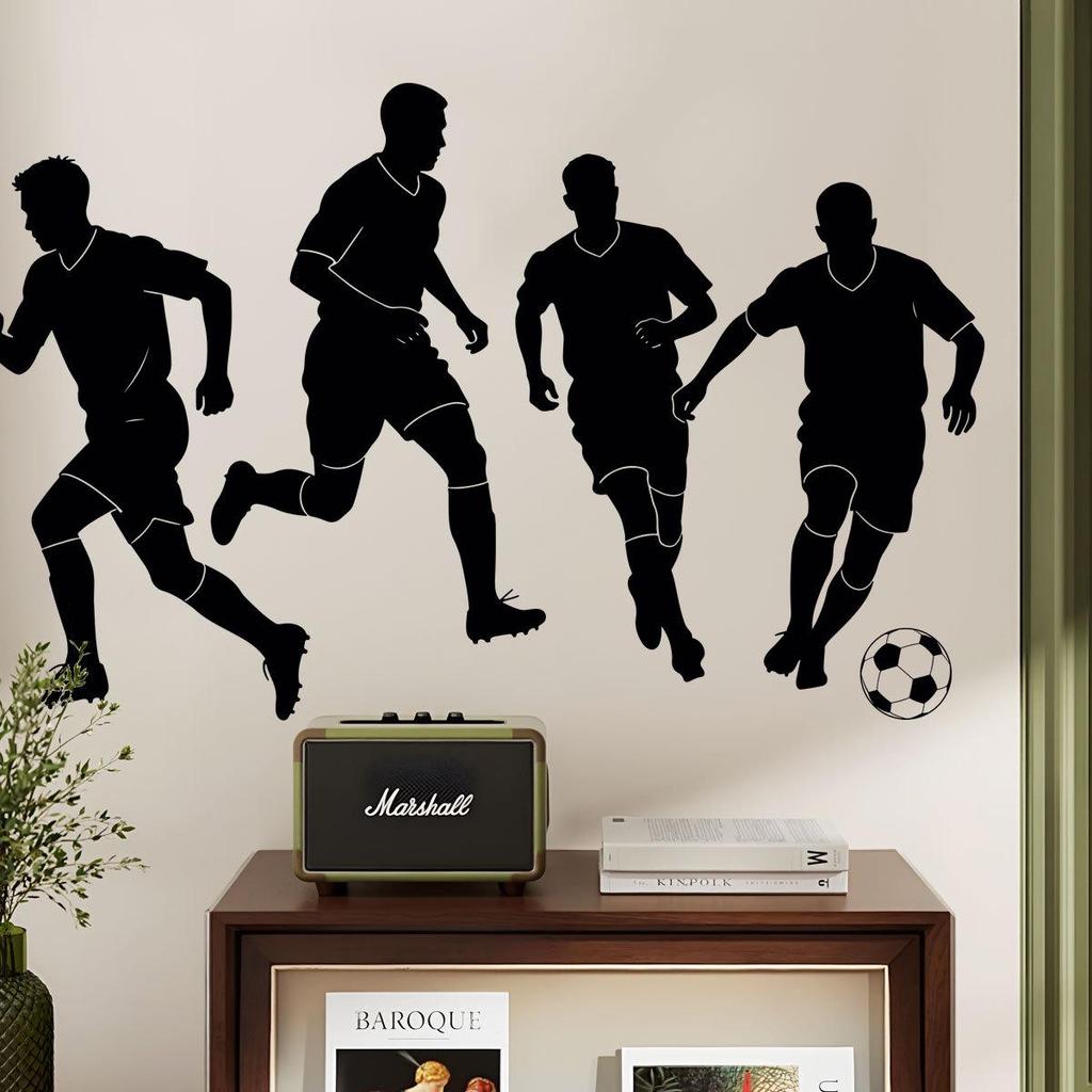 World Cup Football Player Silhouette Electrostatic Window Stickers for Event Decor