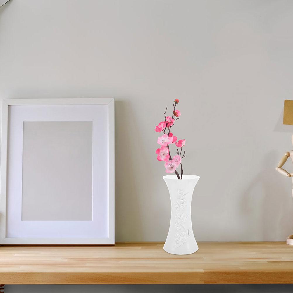 2 Stück Pflaumenvase Heimdeko Kleine Blume Tisch-Mittelstücke Ornamente Kunststoffvasen Behälter Pflanzgefäß