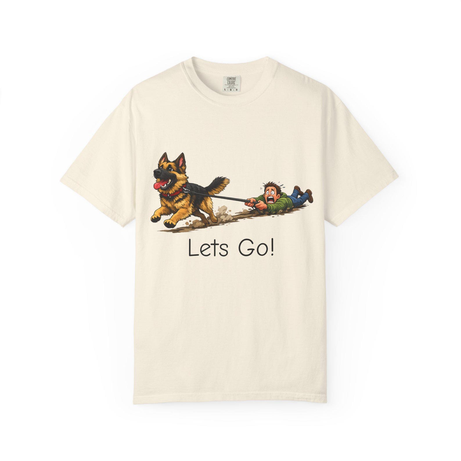 German Shepherd Dog Lover T shirt, Funny Cartoon Dog Tee 4XL