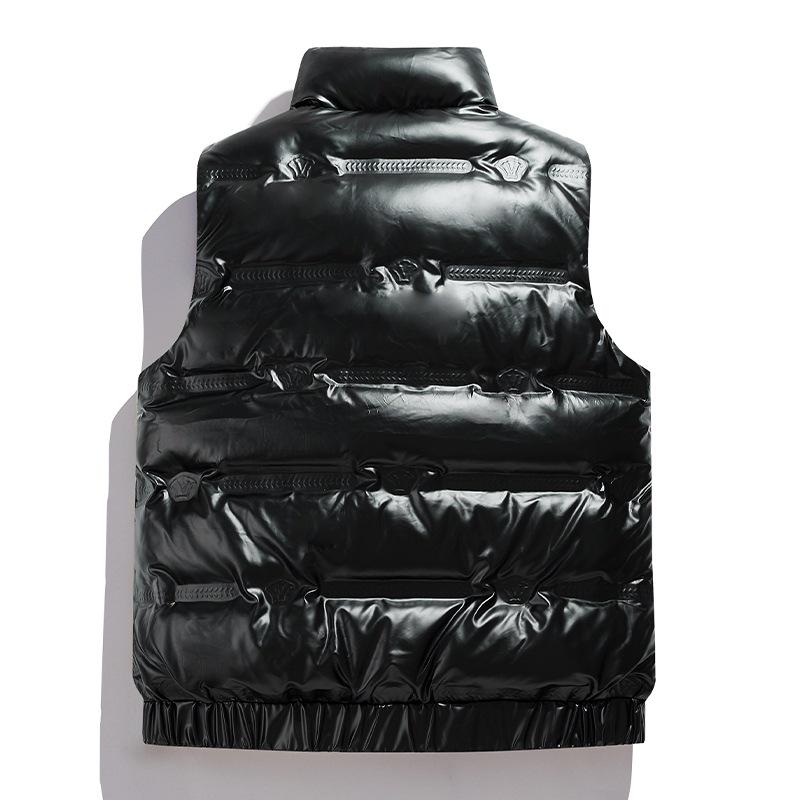 Zimní 2025 Pánská trendy péřová vesta se stojáčkem - 50% bílé kachní peří