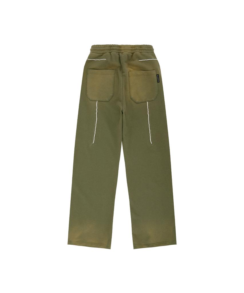 ADSB ANDERSSON BELL Unisex Piping Line Dyed Sweat Pants Apa875U(Khaki)