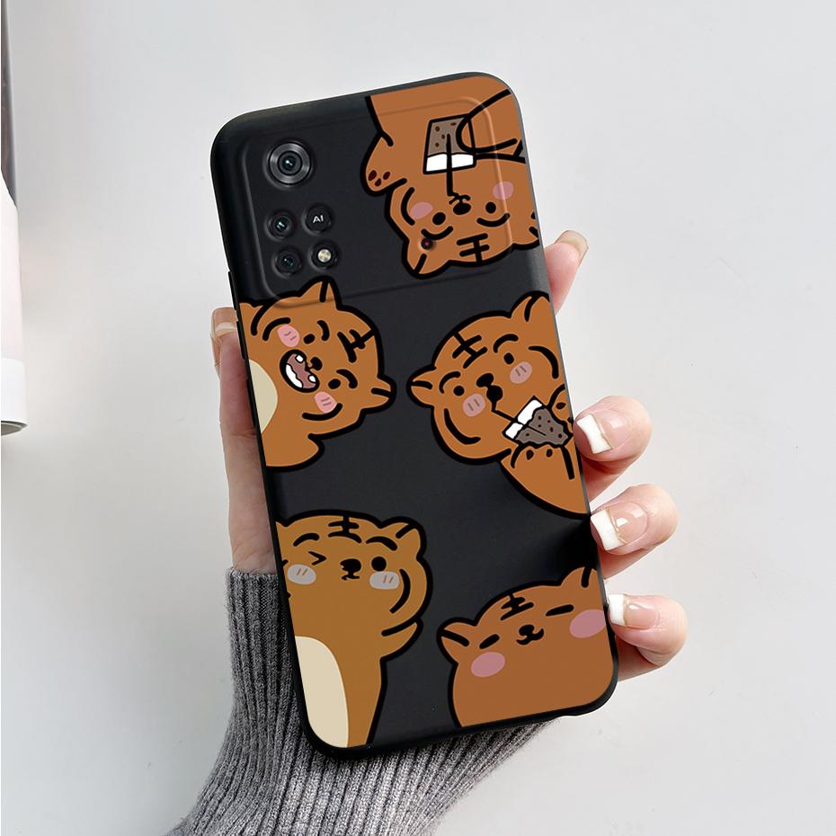 Case For Poco X4 Pro 5G Poco M4 Pro Cute Panda Back Cover Soft Silicone Matte Protective Funda For Xiaomi Poco X4 Pro Phone Case