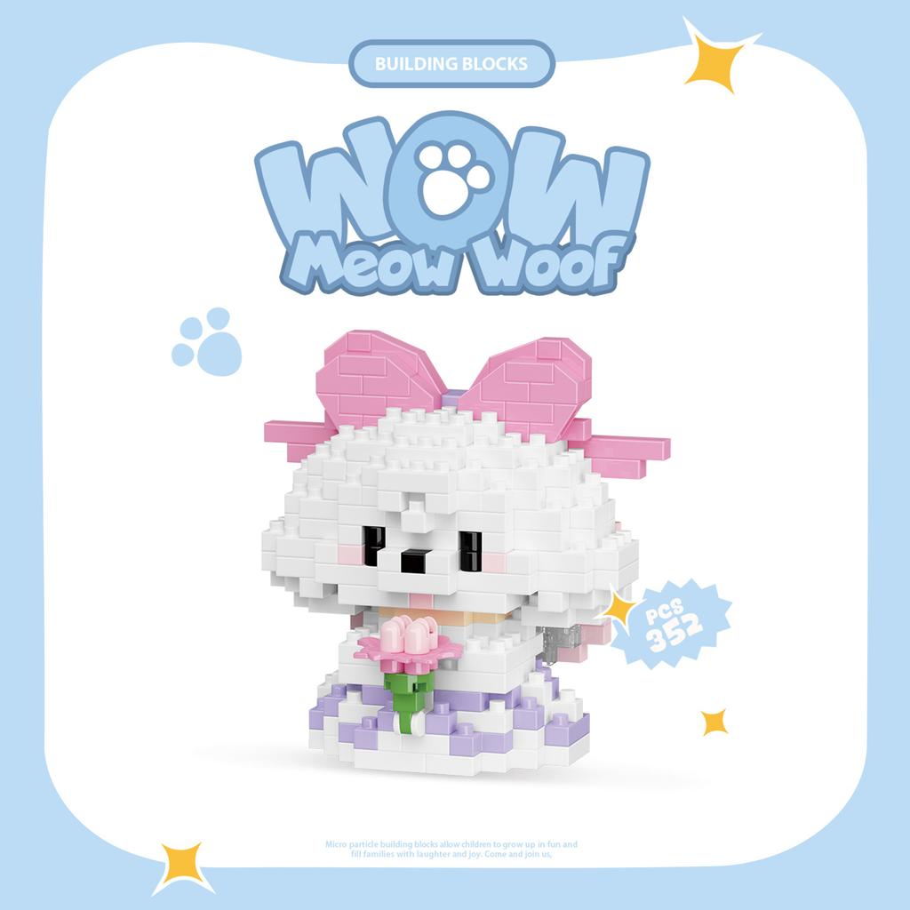 Mini Cartoon Cute Cat Dog Animals Models DIY Building Blocks Toys Micro Blocks Kit Christmas New Year Gifts Lucky Decor