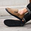 2025 Heren Plus Size Zomer Leren Loafers: Handgestikt Low-Top Skate Stijl