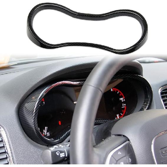 Carbon Fiber Dashboard Meter Panel Frame Cover Trim Interior Decoration Accessories for Dodge Durango (2014-2020) 2014-2020