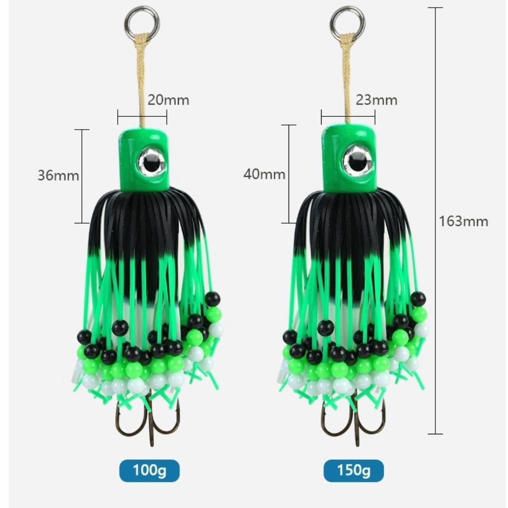 150g Gewicht Cronk Tairubber Köder Gummimaterial Gummiröcke Bootsfischen