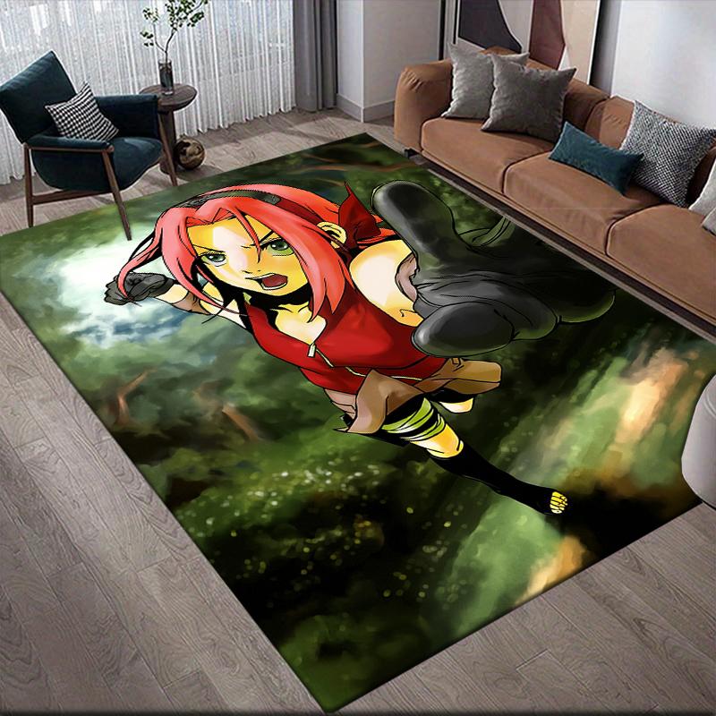 

Naruto Haruno Sakura Theme Square Area Rug, Non-Slip Floor Mat for Living Room, Perfect Gift for Naruto Fans.chl 60x90cm