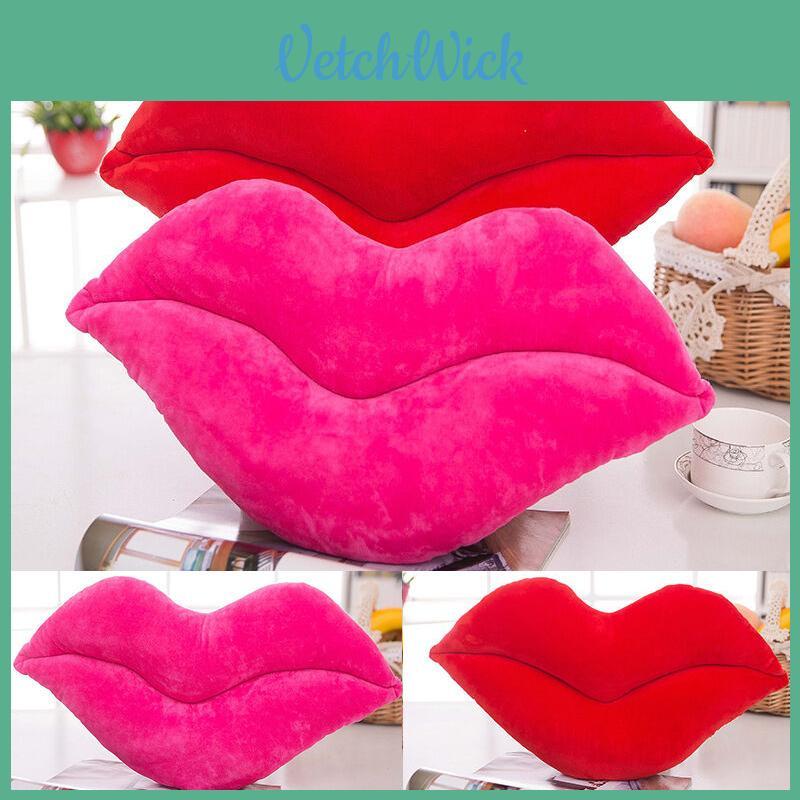 Luxuriously Soft Red Lips Shaped Plush Pillow Cushion Ideal For Comfort And Gifts