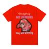 Rolig Jag Kämpar Mot Mina Demoner Och De Vinner Rått-meme T-shirt Unisex Mode Kreativa T-shirts Kortärmad Överdimensionerade T-shirts